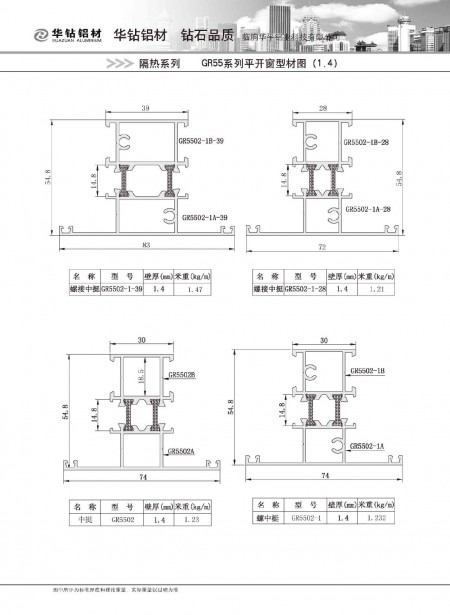 GR55系列平開(kāi)窗型材圖(1.4)